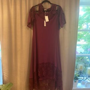 NWT Cupio Cold Shoulder Midi Dress size L